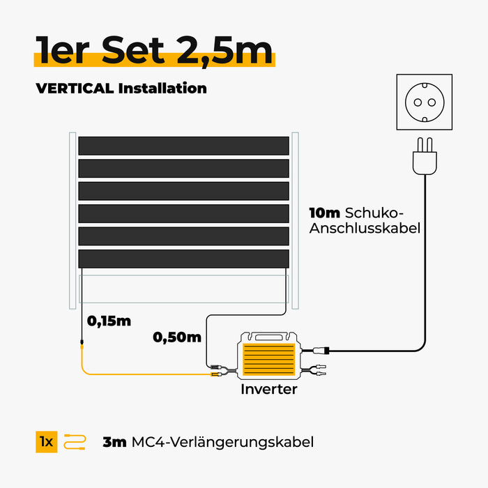 Sunbooster VERTICAL+ 2500 mm Einzelsystem